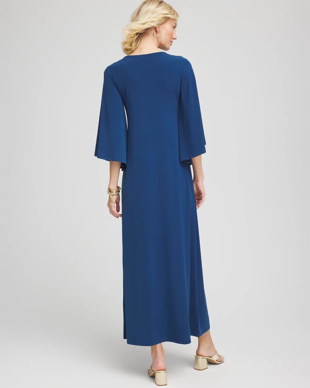 3/4 Flutter-Sleeved Maxi Dress - image 3